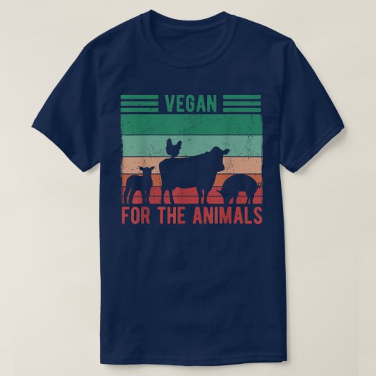 動物のビーガン Tシャツ (デザイン正面)