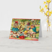 動物のピクニック カード (黄色い花)