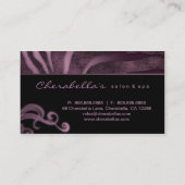 動物のファッションのサロンのスパの名刺のシマウマPurp 名刺 (裏面)