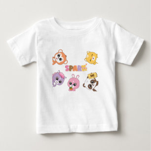 動物のフライアンカラフルズの漫画のキャラクター ベビーTシャツ