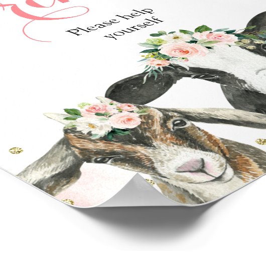 動物のフローラ娘が飲む看板 ポスター (角)