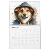 動物のフード付12ヶ月(ばちゃばちゃ)跳ねるArt 2026 カレンダー (3月 2027)