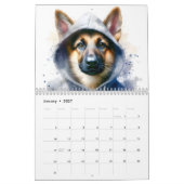 動物のフード付12ヶ月(ばちゃばちゃ)跳ねるArt 2026 カレンダー (1月 2027)