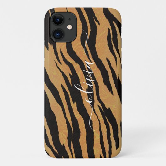 動物のプリント、虎の名前入り Case-Mate iPhoneケース (裏面)