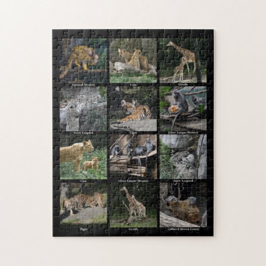 動物のベビーのコラージュのパズル ジグソーパズル (縦)