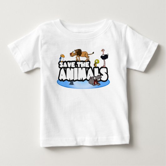 動物のベビーのティーを救って下さい ベビーTシャツ (正面)