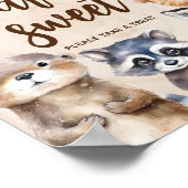 動物のベビーシャワーの赤ちゃんは甘いサイン ポスター (角)
