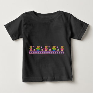 動物のベビーTシャツ(クマと水玉模様) ベビーTシャツ