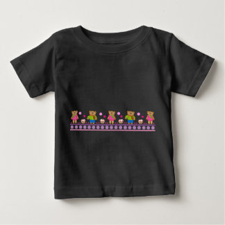 動物のベビーTシャツ(クマと水玉模様) ベビーTシャツ
