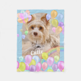 動物のペット風船 フリースブランケット