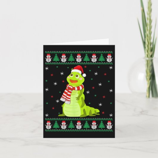 動物のマッチング家族の醜いクリスマスセーター カード (正面)