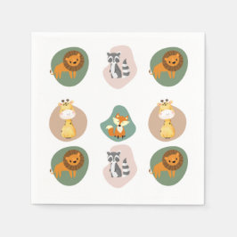 動物のミニパターン スタンダードカクテルナプキン