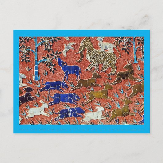 動物のモザイクと動物の救出 ポストカード (正面)