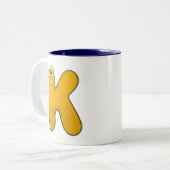 動物のモノグラム- K ツートーンマグカップ (正面左)