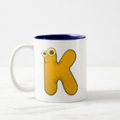 動物のモノグラム- K ツートーンマグカップ (左)
