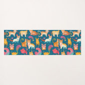 動物のレトロカラフルパタパーソナライズされたーン ヨガマット (裏面(横))