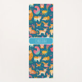 動物のレトロカラフルパタパーソナライズされたーン ヨガマット (正面)