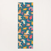 動物のレトロカラフルパタパーソナライズされたーン ヨガマット (裏面)