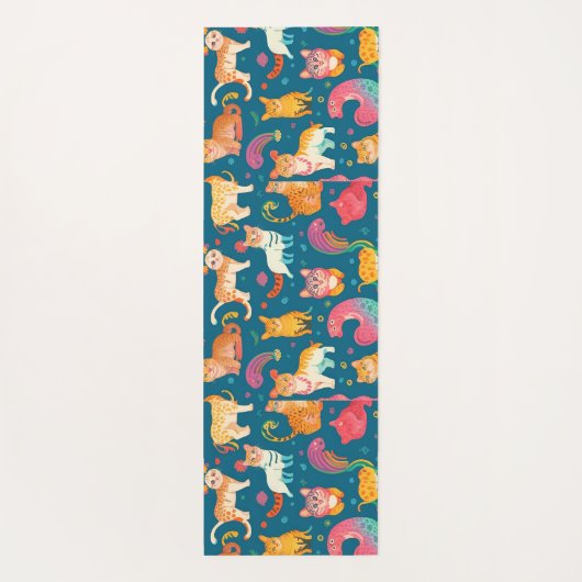 動物のレトロカラフルパタパーソナライズされたーン ヨガマット (裏面)