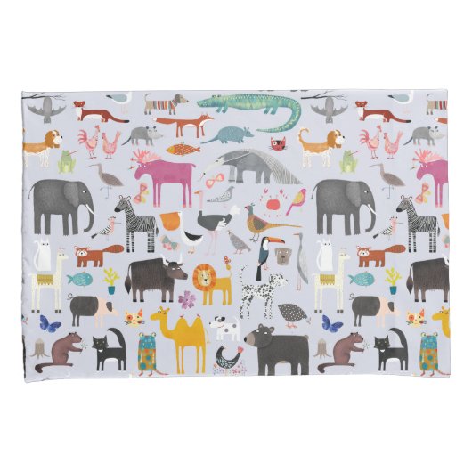 動物の不気味なリバーシブル 枕カバー (正面右)