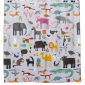 動物の不気味な シャワーカーテン (正面)