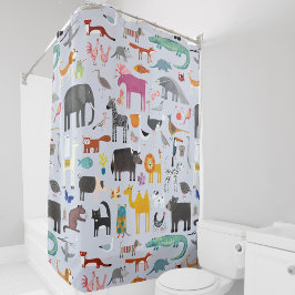 動物の不気味な シャワーカーテン