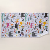 動物の不気味な ビーチタオル (正面)