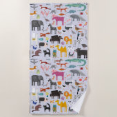 動物の不気味な ビーチタオル (正面)