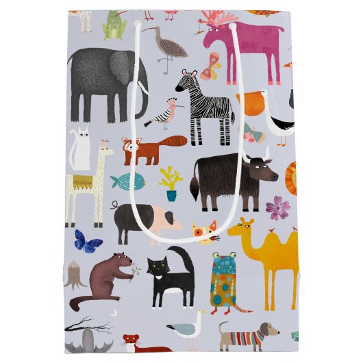 動物の不気味な ミディアムペーパーバッグ (裏面)