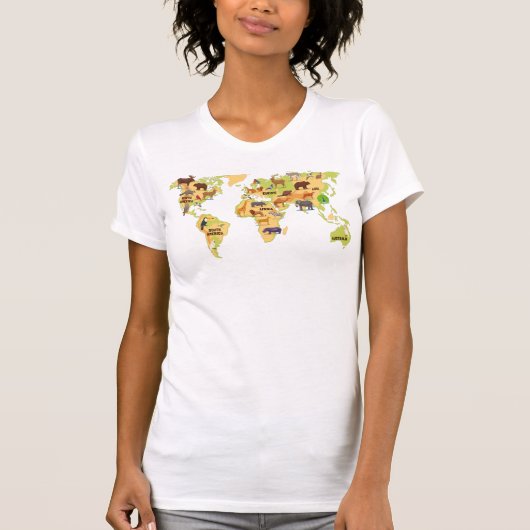 動物の世界地図 Tシャツ (正面)