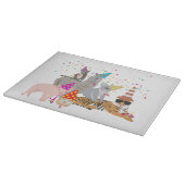 動物の交流 – かわいい動物たちと一緒にパーティー カッティングボード (角)