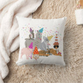 動物の交流 – かわいい動物たちと一緒にパーティー クッション (ブランケット)