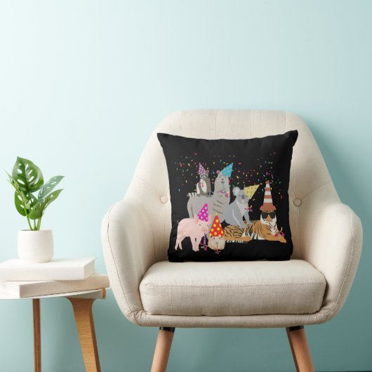 動物の交流 – かわいい動物たちと一緒にパーティー クッション (椅子)