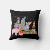 動物の交流 – かわいい動物たちと一緒にパーティー クッション (裏面)