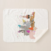 動物の交流 – かわいい動物たちと一緒にパーティー シェルパブランケット (正面(横))