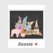 動物の交流 – かわいい動物たちと一緒にパーティー シール (シート)