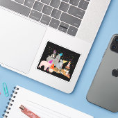 動物の交流 – かわいい動物たちと一緒にパーティー シール (ノートパソコンとiPhone)