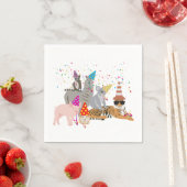 動物の交流 – かわいい動物たちと一緒にパーティー スタンダードカクテルナプキン (インサイチュ)