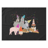 動物の交流 – かわいい動物たちと一緒にパーティー テーブルクロス (正面(横))