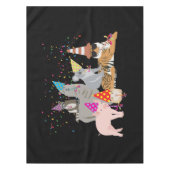 動物の交流 – かわいい動物たちと一緒にパーティー テーブルクロス (正面)