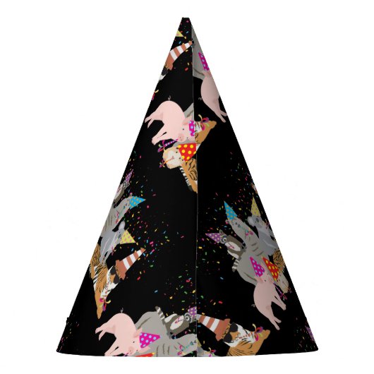 動物の交流 – かわいい動物たちと一緒にパーティー パーティーハット (裏面)