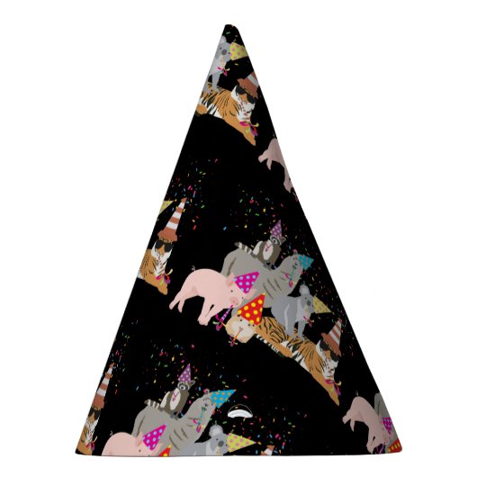 動物の交流 – かわいい動物たちと一緒にパーティー パーティーハット (右)