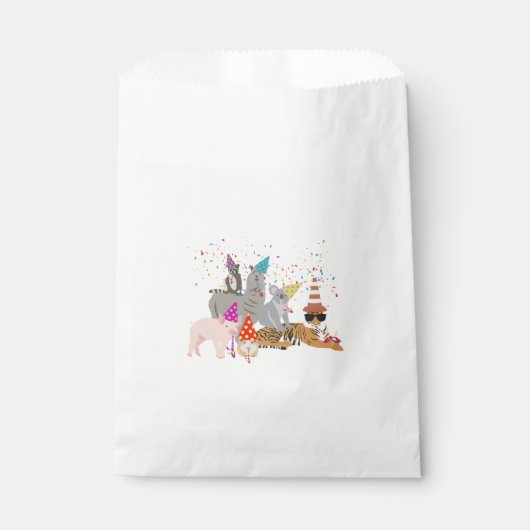 動物の交流 – かわいい動物たちと一緒にパーティー フェイバーバッグ (正面)