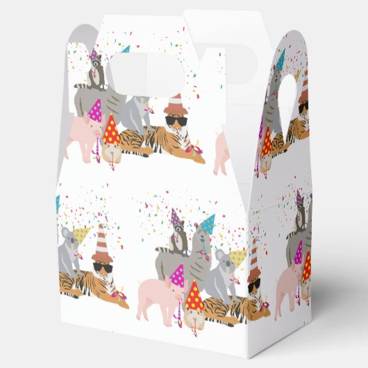 動物の交流 – かわいい動物たちと一緒にパーティー フェイバーボックス (オープン)