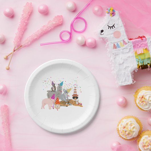 動物の交流 – かわいい動物たちと一緒にパーティー ペーパープレート (パーティー)