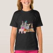 動物の交流 – かわいい動物たちと一緒にパーティー Tシャツ (正面)