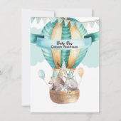 動物の冒険が赤ちゃんのシャワーゲームを楽しみたい 招待状 (裏面)