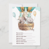 動物の冒険が赤ちゃんのシャワーゲームを楽しみたい 招待状 (正面)