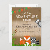 動物の冒険 |幼稚園へようこそ ポストカード (正面/裏面)