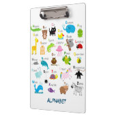 動物の写真および手紙とのアルファベット クリップボード (左)